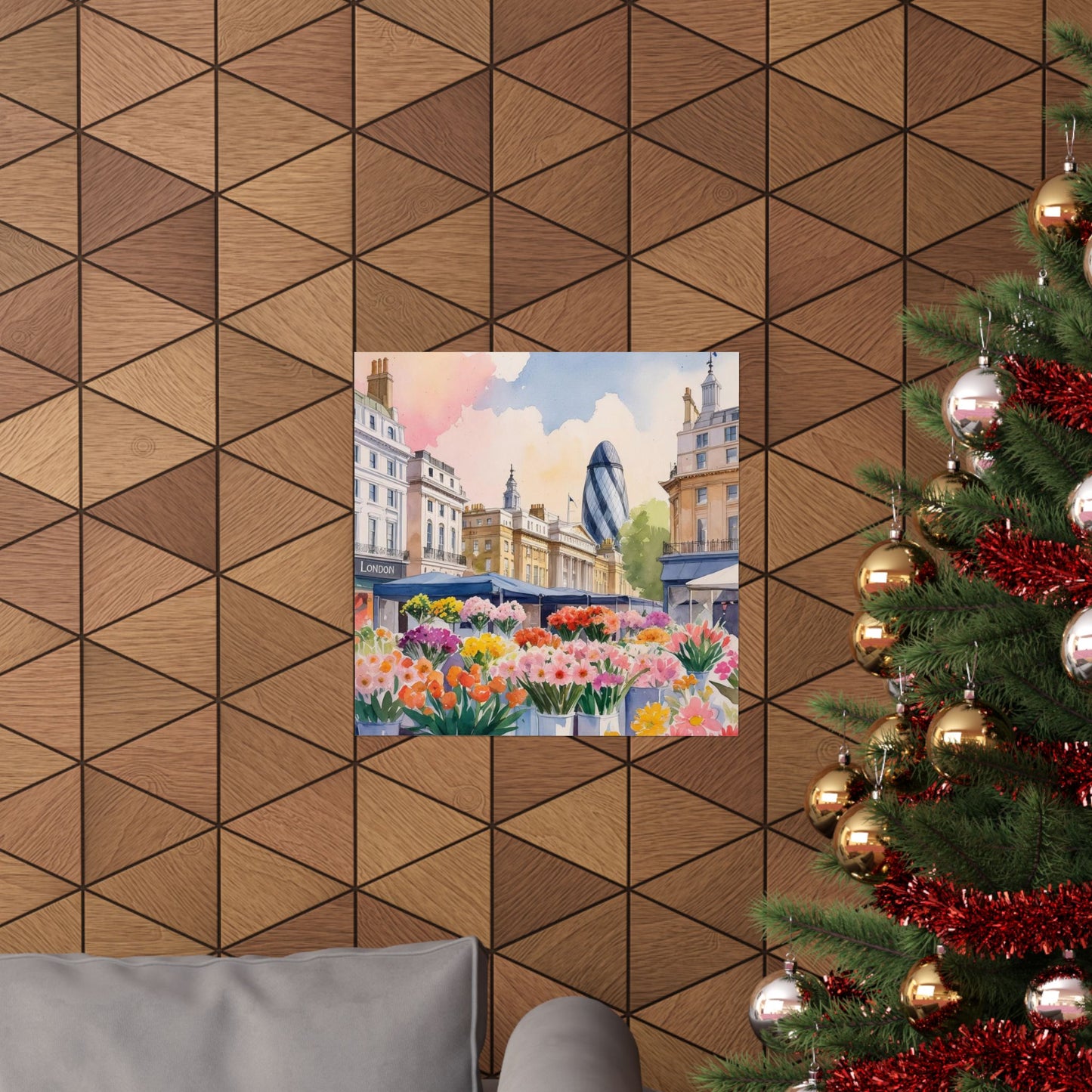 London Flower Market Watercolour Print