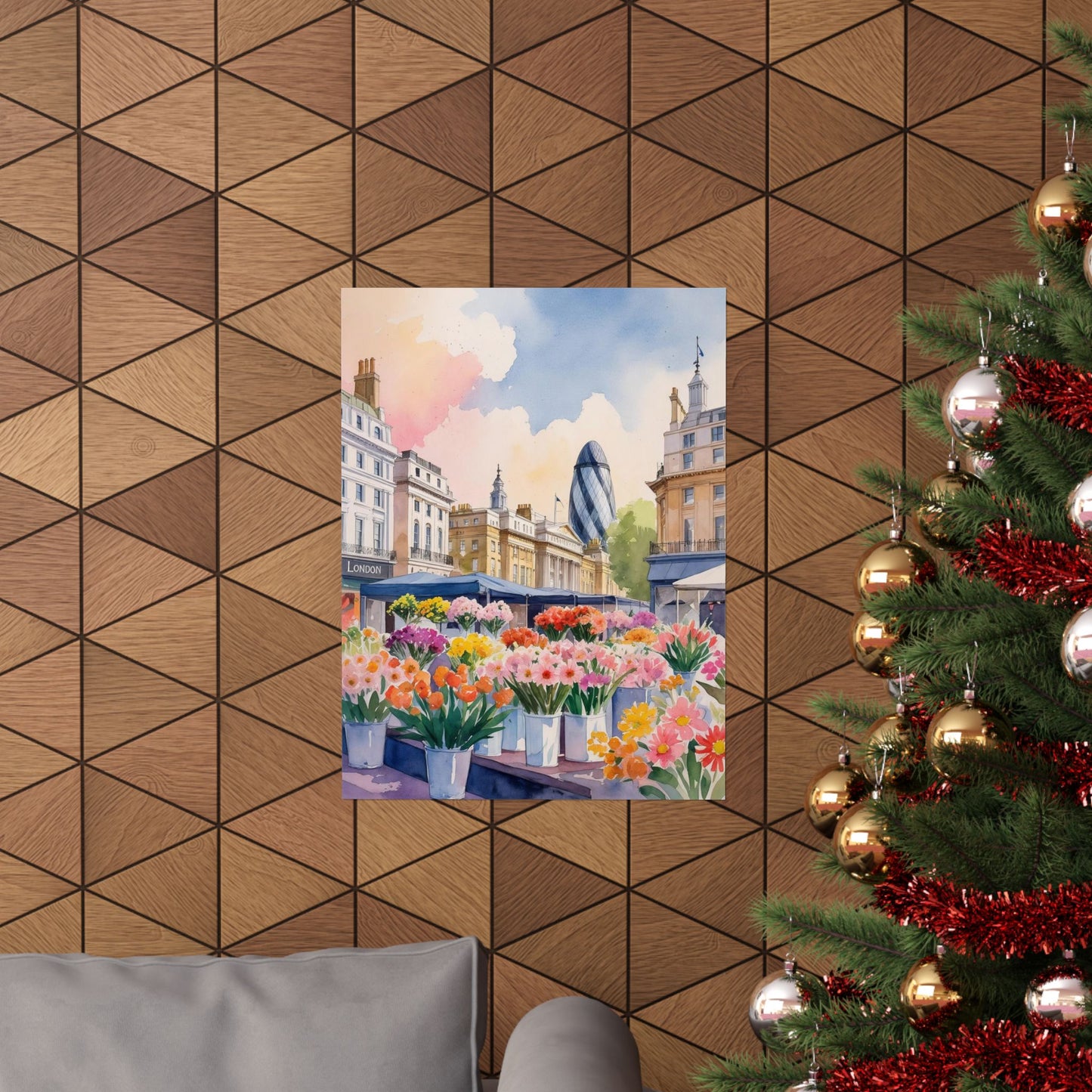 London Flower Market Watercolour Print