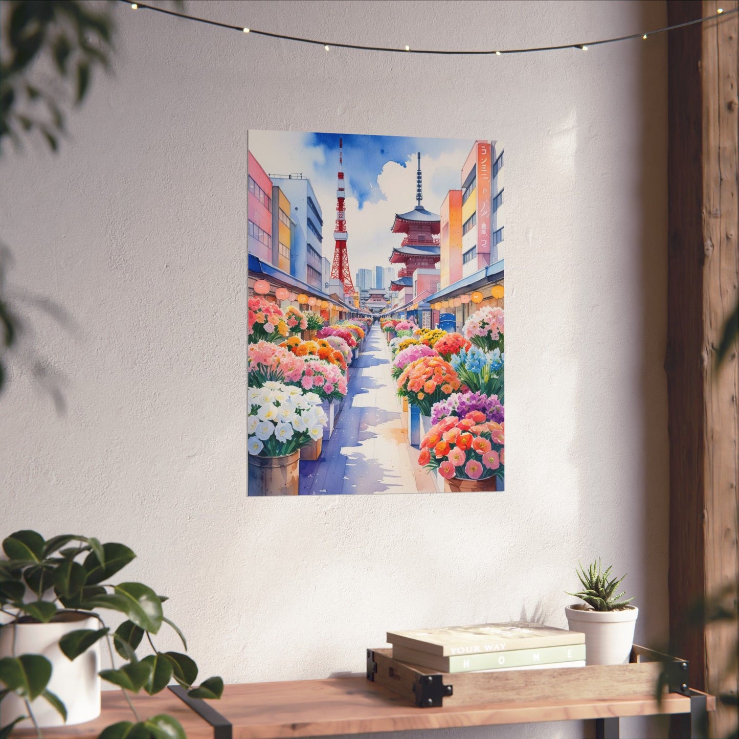 Tokyo Flower Market Watercolour Print