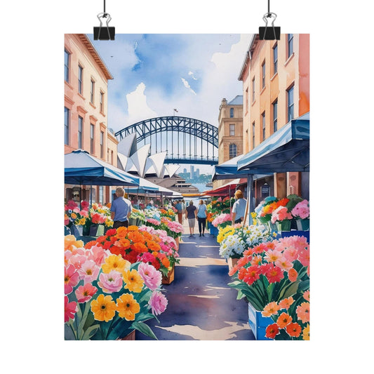 Sydney Flower Market Watercolour Print